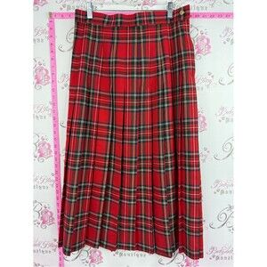 Principles skirt vintage pleated plaid retro Red Plaid Pleated Skirt